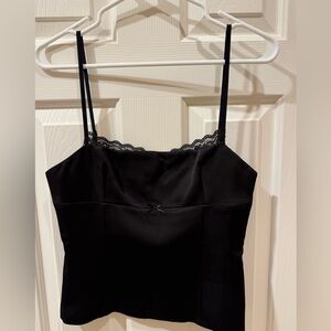 Zara Black Lace Trim Cami Top